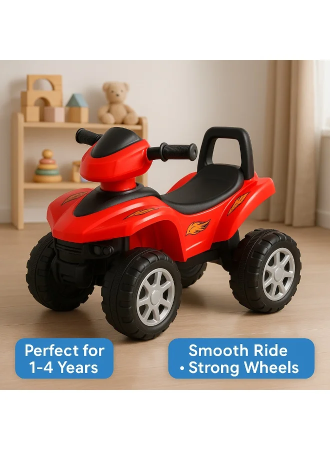ستارمارز ستارمارز Premium Mini Quad – دراجة ATV رايد أون بأربع عجلات تُحرّك بالقدم للأطفال، مع مقبض توجيه ومقعد مريح – مناسبة للأطفال من 1 إلى 5 سنوات، باللون الأحمر